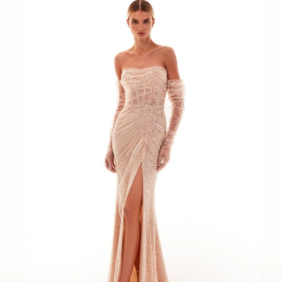 Milla Spectacular sequined maxi dress in gold